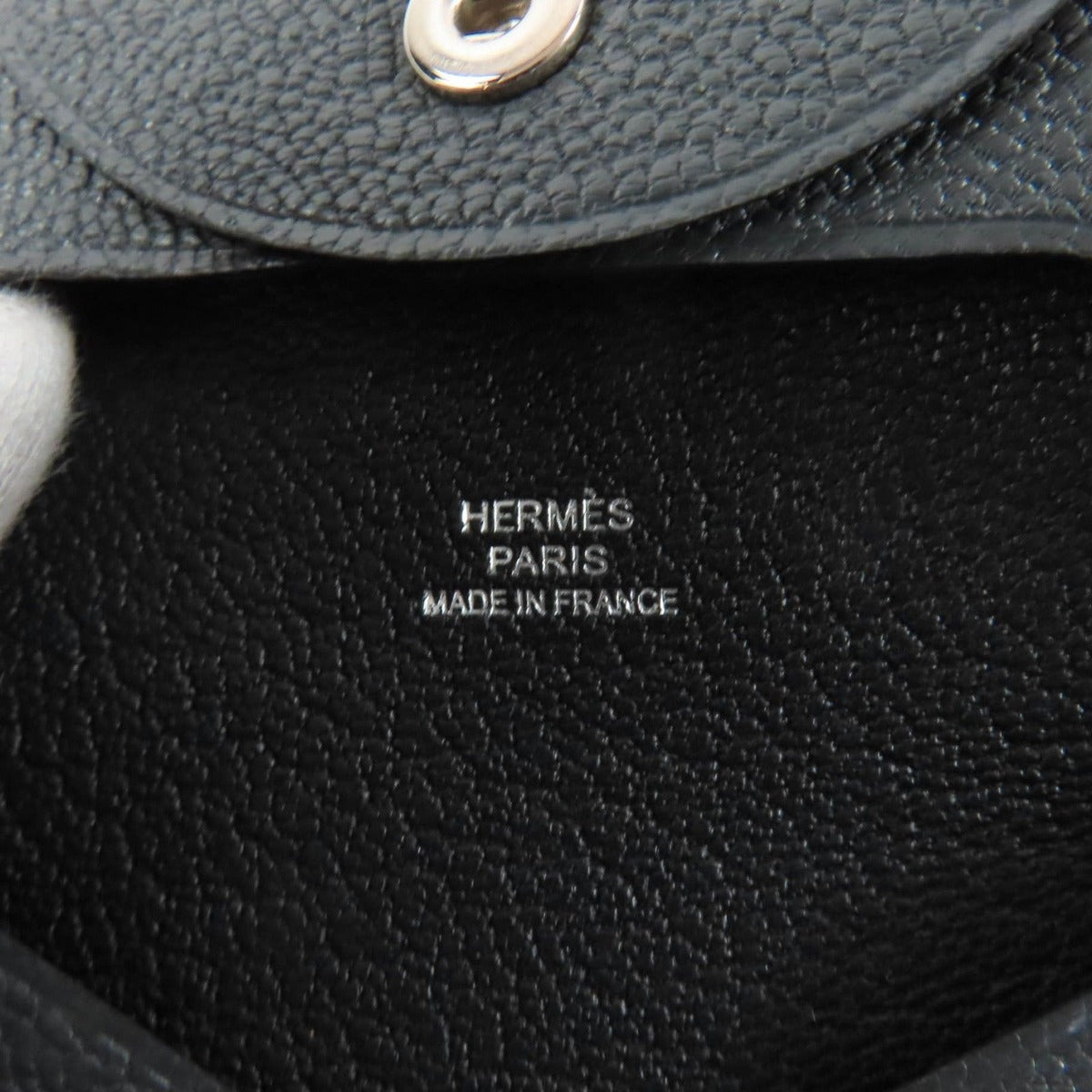 Hermes Bastia Verso Chevre Grimisty Noir Black Coin Case — view 7