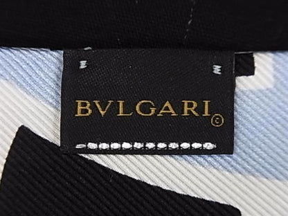 Bvlgari Bulgari Serpenti Silk Tulle Ribbon Scarf Ring Scarf Light Blue Gold