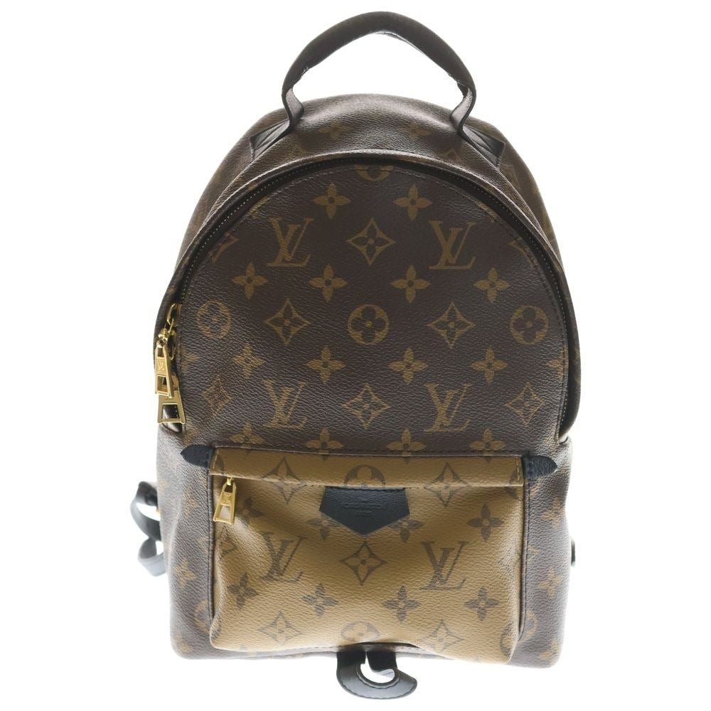 Louis Vuitton Monogram Reverse Palm Spring Backpack PM Brown Black Leather Gold