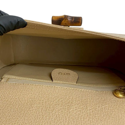 Gucci Vintage Bamboo Turnlock Leather Shoulder Bag