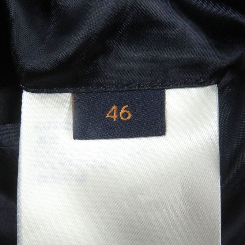 Louis Vuitton 100% Wool LV Icon Motif Zip Hoodie Blouson Navy 46 Made In Italy