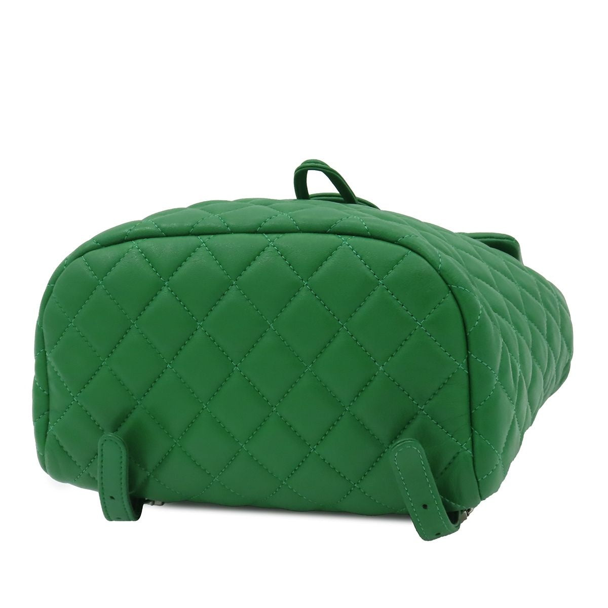 Chanel Chain Backpack Quilted Green Silver Lambskin — view 3