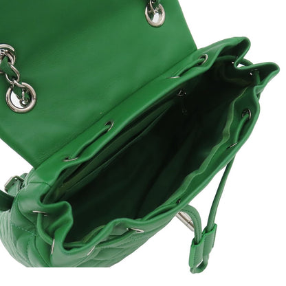 Chanel Chain Backpack Quilted Green Silver Lambskin — view 4