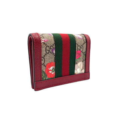 Gucci Ophidia GG Flora Supreme Bifold Leather Multicolor Red Wallet Gold — view 2