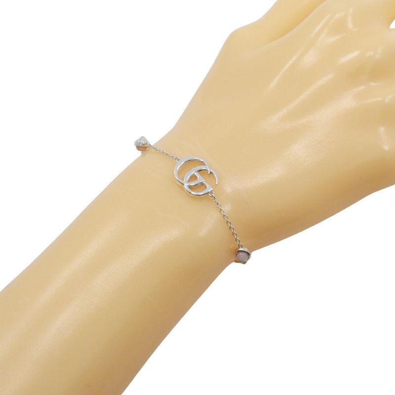 Gucci Double G 925 Silver And Mother-of-pearl Ladies 6.3g Bracelet