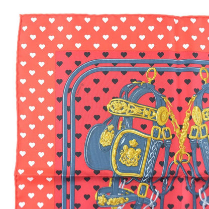 Hermes Carré 42 Heart Silk Red Women's Scarf