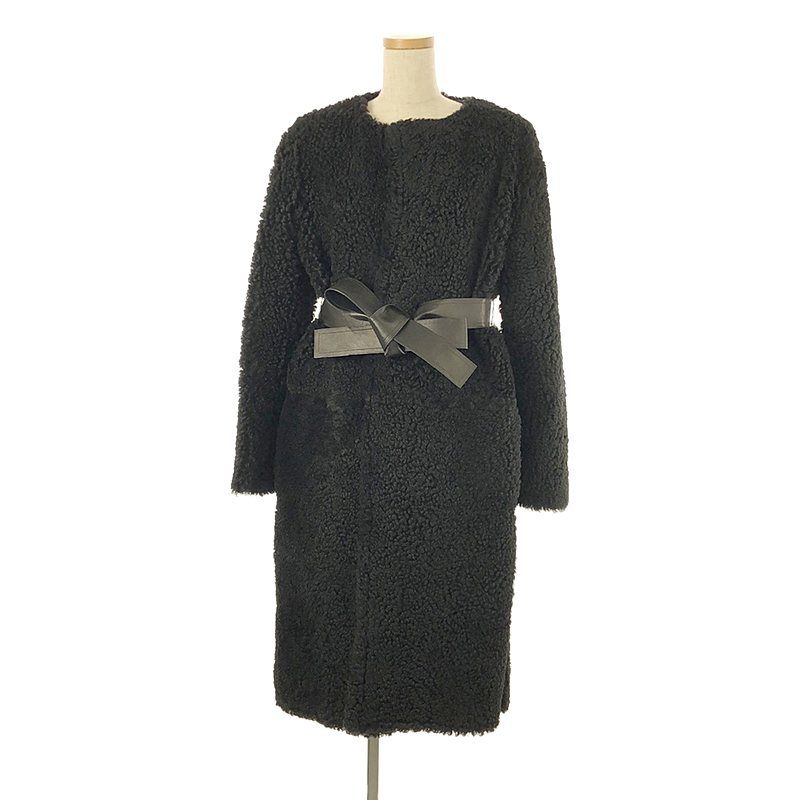 Celine - Phoebe Period Mouton Coat - 34 - Black - Women's