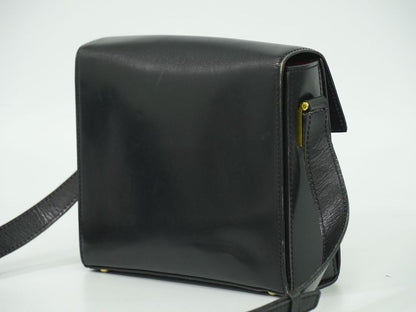 Authentic Celine Leather Shoulder Bag Pochette Black Bag Pre-owned [follow-up