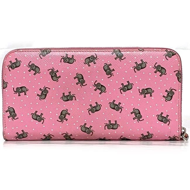 Prada Round Zipper Long Wallet Ec22963 Pink Elephant