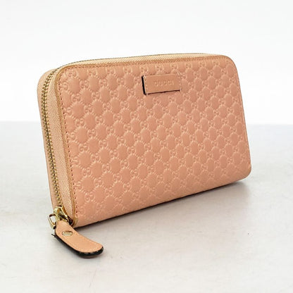 Gucci Long Wallet Micro Guccissima 449391 Leather Pink Chien Pan Gold Hardware