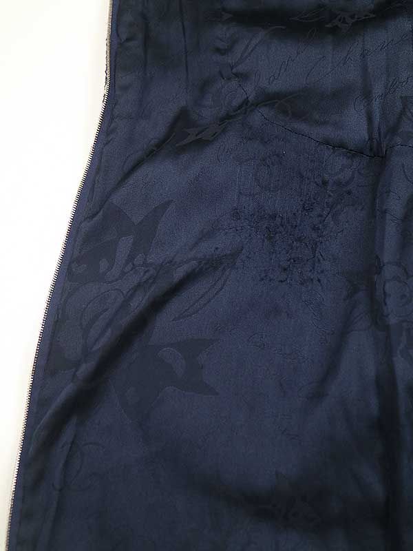 Chanel 2008 Flower Bijoux Tweed Zip Coat Navy 38