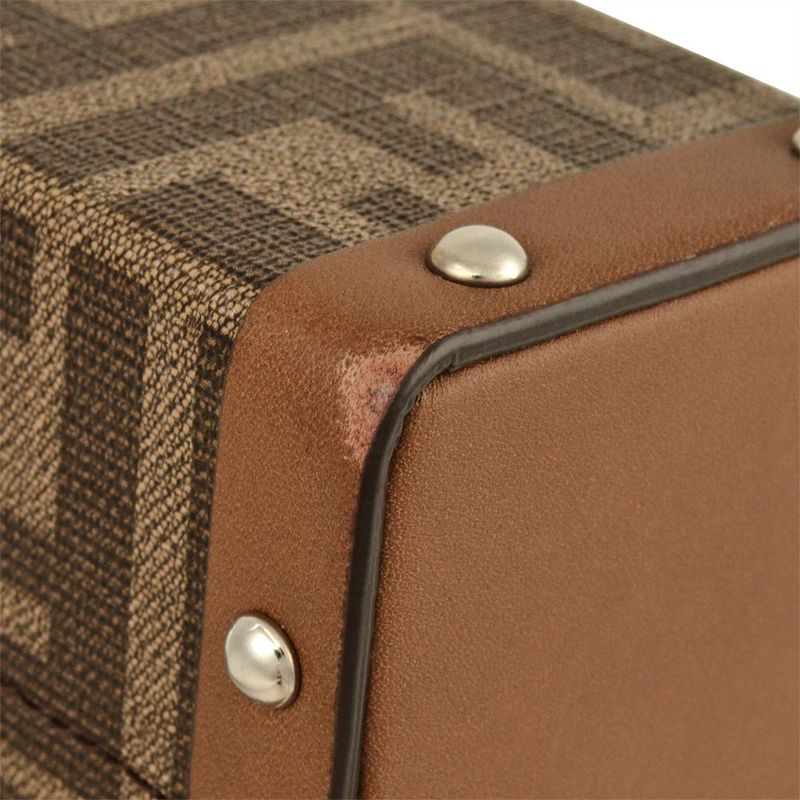 Fendi Zucca Trunk Shoulder Bag PVC Leather 7va498 Brown Women