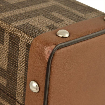 Fendi Zucca Trunk Shoulder Bag PVC Leather 7va498 Brown Women