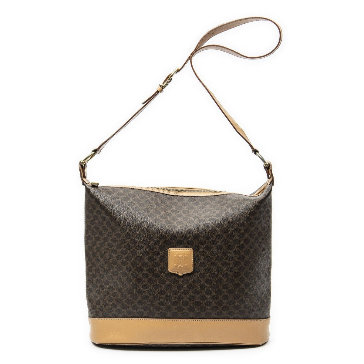 Celine Zip Messenger Brown Light Macadam Canvas Brown.
