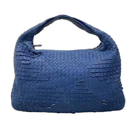 Bottega Veneta Handbag Intrecciato Blue Ruffle Leather
