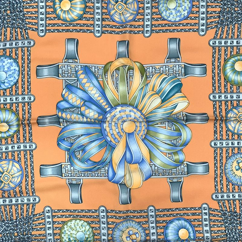 Hermes Carre 90 LES Rubans DU Cheval Horse Ribbon Scarf With Box