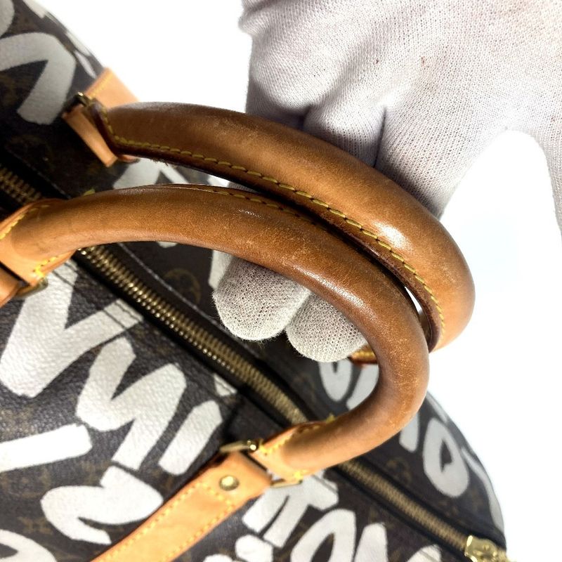 Louis Vuitton Boston Bag Keepall 50 M92197 Monogram Graffiti Canvas Brown