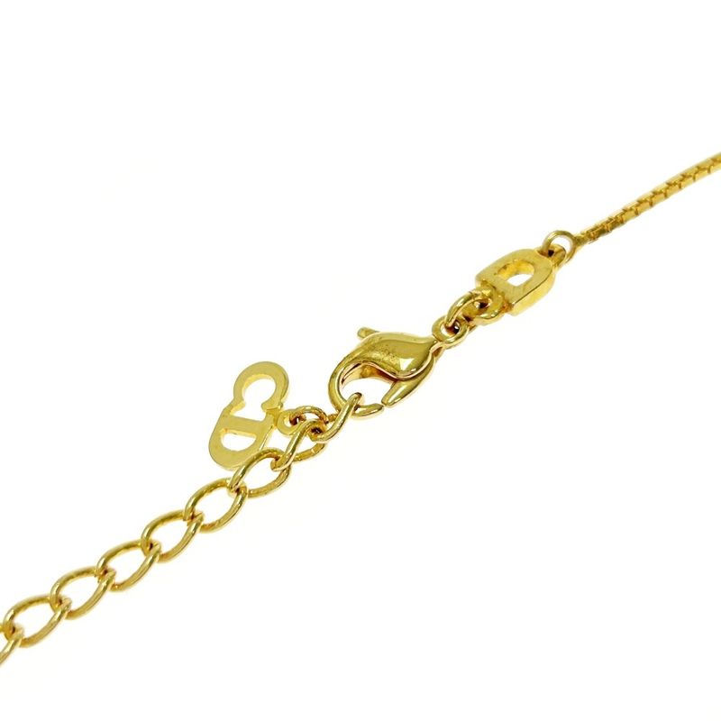 Christian Dior GP Dior Logo Star Necklace Women's Gold Red 408106 Necklace