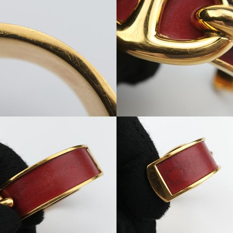 Hermeschaine D'ancre Cuff Gold And Wine Red GP