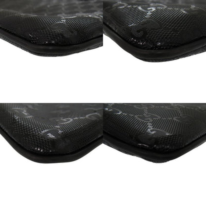 Gucci Imprime 201446 Coated Canvas Leather Black Shoulder Bag Black 1317 Gucci