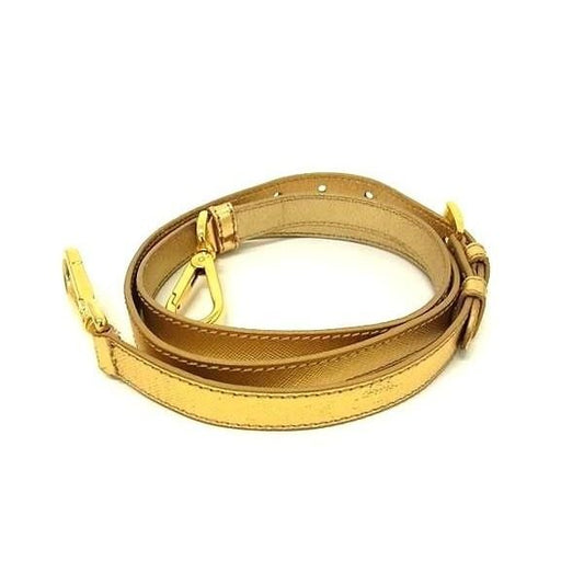 Prada Leather Bag Shoulder Strap Belt Crossbody Gold