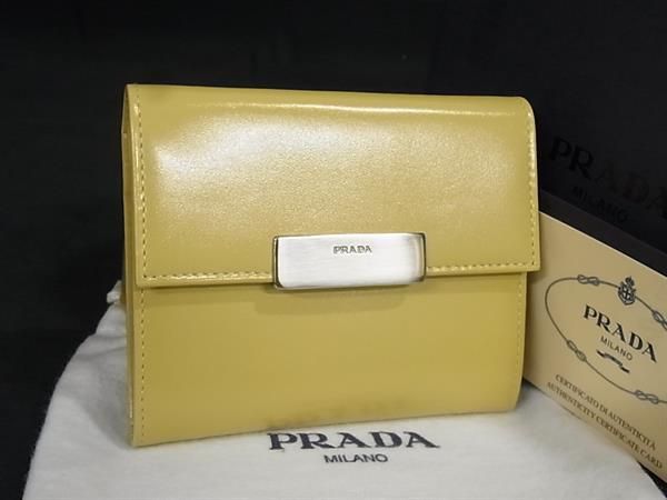 Prada M171 Leather Coin Case Coin Purse Ladies Yellow Fh2747