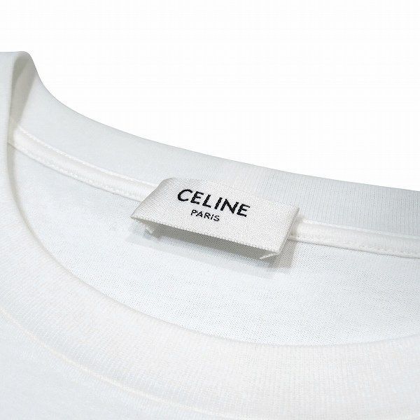 Celine White Size L Loose Fit Logo Print 2x764671q Apparel Cut And Sewn Men's