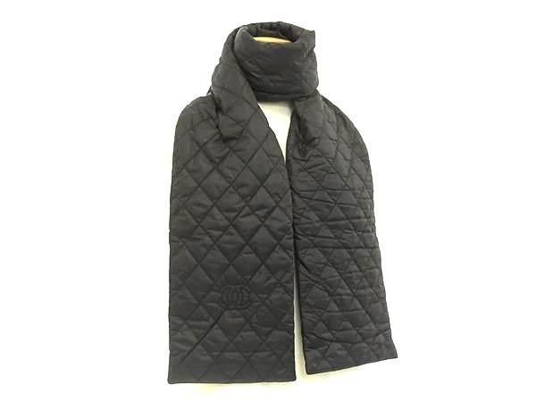 Chanel Matelasse Quilted Matelasse Quilted Scarf Women's Black Fa7796
