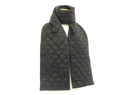 Chanel Matelasse Quilted Matelasse Quilted Scarf Women's Black Fa7796