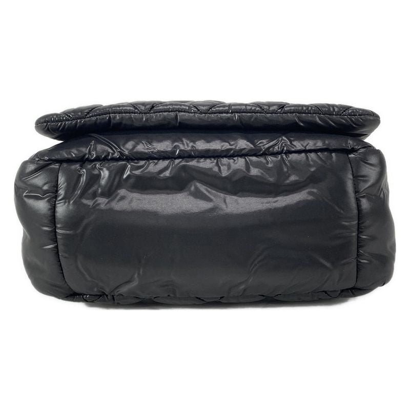 Chanel Shoulder Bag Coco Cocoon A48616 Black Silver Hardware Leather