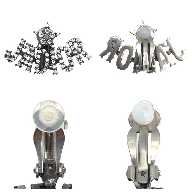 DIOR J'A DIOR Bee Rhinestone Silver Metal Earrings Earring Women 504735