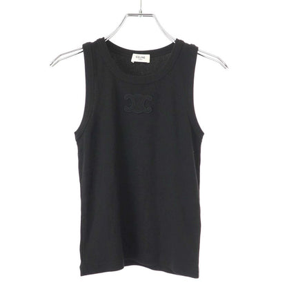 Celine 25ss Triomphe Ribbed Tank Top 2x45n0v19.38no Black XS