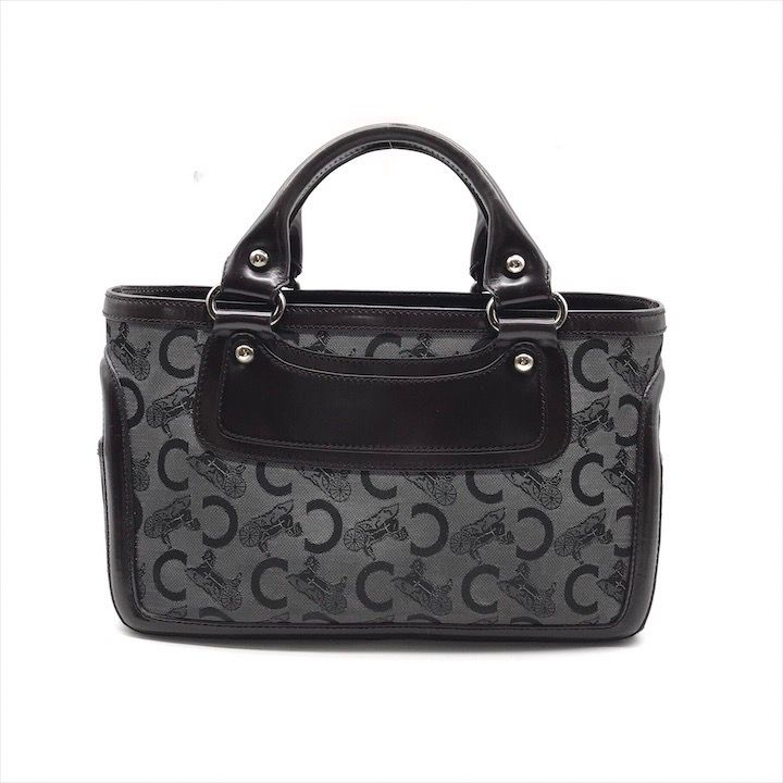 Celine Horse Carriage Signature Hand Tote Enamel Leather Brown