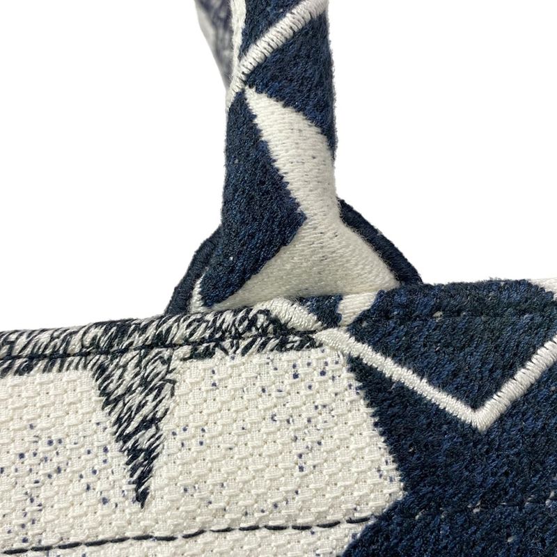 Dior/christian Dior Tote Bag Book Tote Large Bag Navy And White Star (star)
