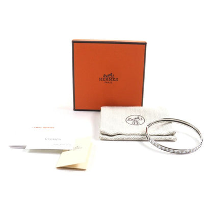 Hermes Carte À Jouet Orfevre Blanc Platine Blanc Current Enamel Bracelet Bangle