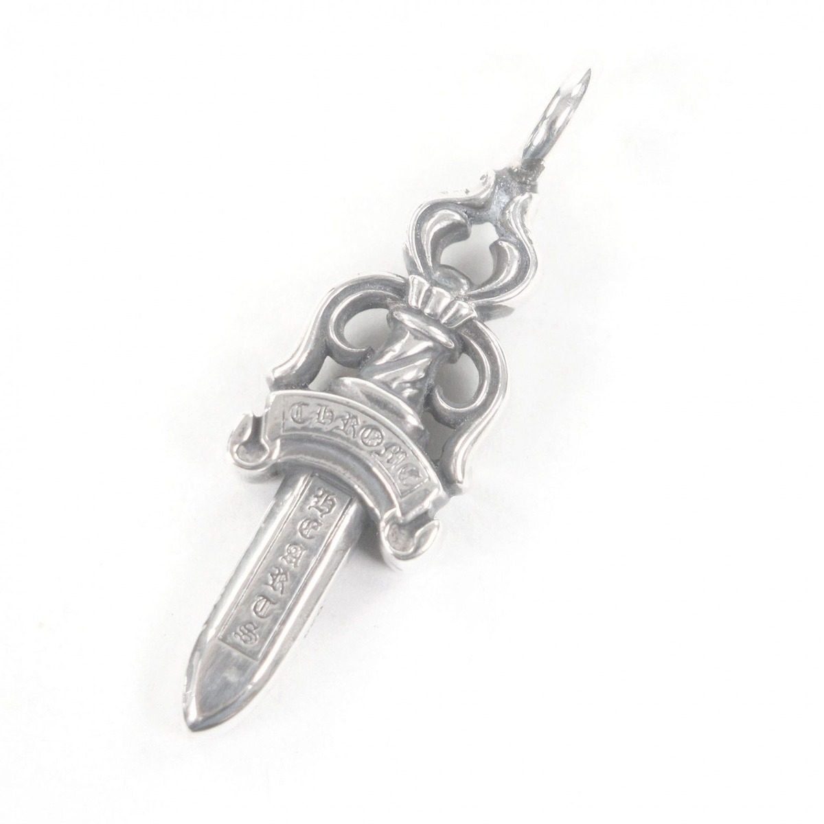 Chrome Hearts Double Dagger Necklace Charm Pendant Silver