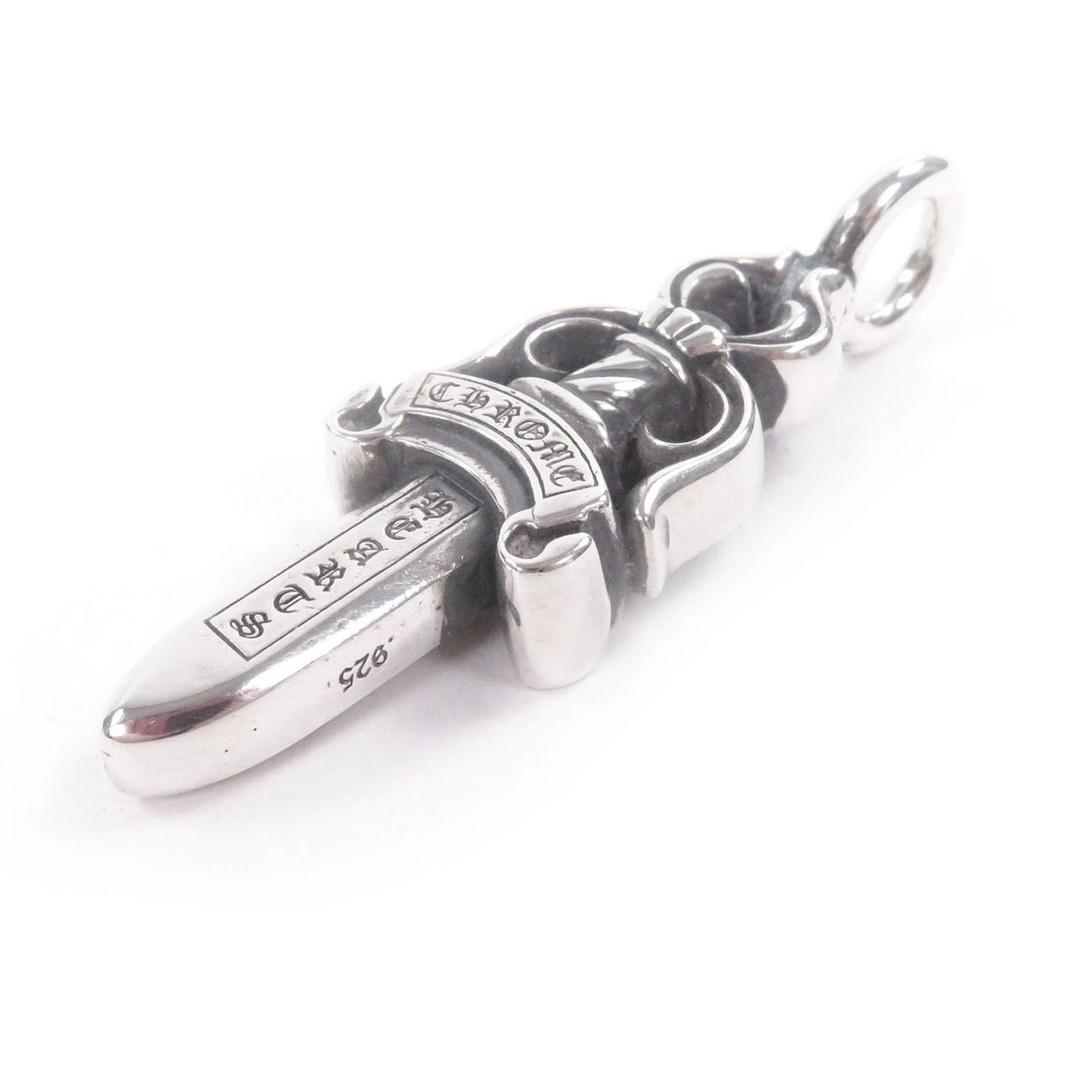 Chrome Hearts Double Dagger Necklace Charm Pendant Silver — view 4