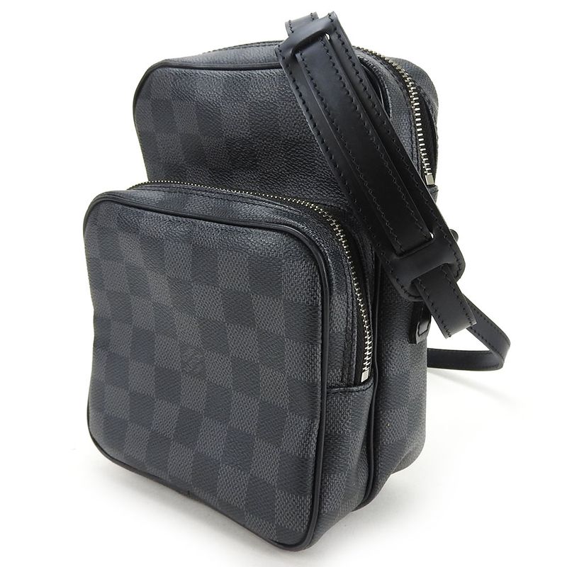 Louis Vuitton Shoulder Bag LEM N41446 Damier Graphite Grey Black Silver