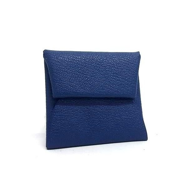 Hermes Bastia Chevre Coin Purse Navy