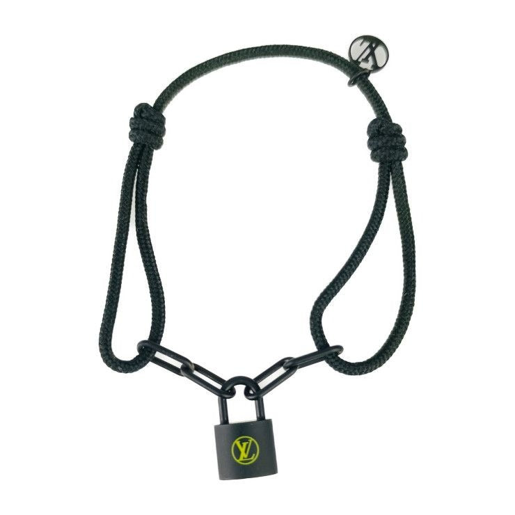 Louis Vuitton Bracelet Silver Lockit Virgil Abloh Noir Black Profont