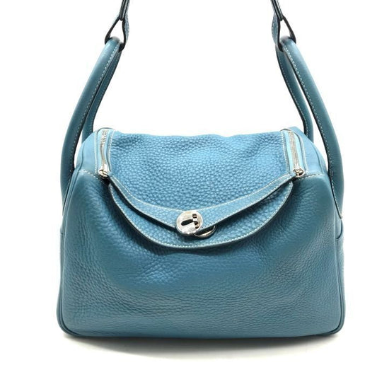 Hermes Lindy 30 2-Way Bag Taurillon Clemence Blue Jean Ladie Jeans