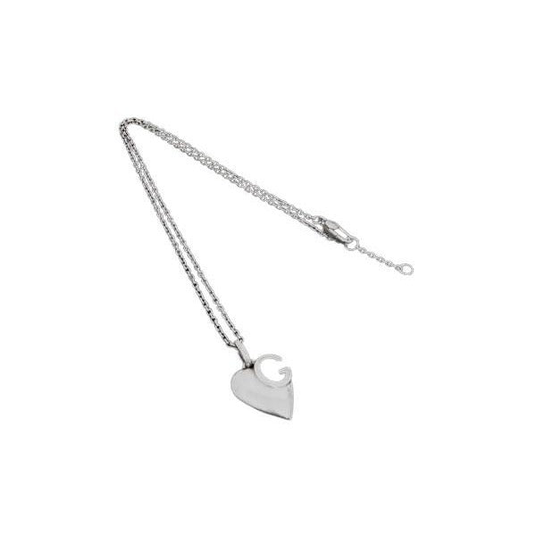 Gucci Necklace G Logo Silver SV 925 Heart