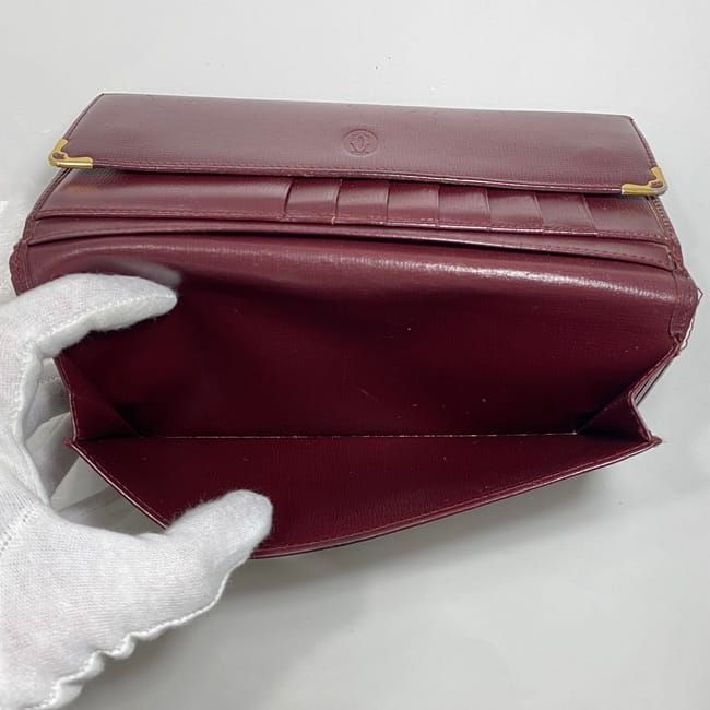 Cartier Trifold Long Wallet Ec22480 Bordeaux Must Wallet