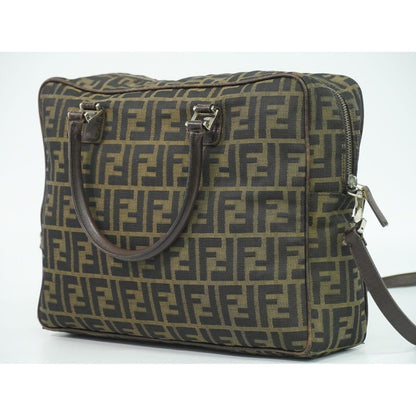 Fendi Zucca 2-Way Business Shoulder Bag Canvas Brown — view 2