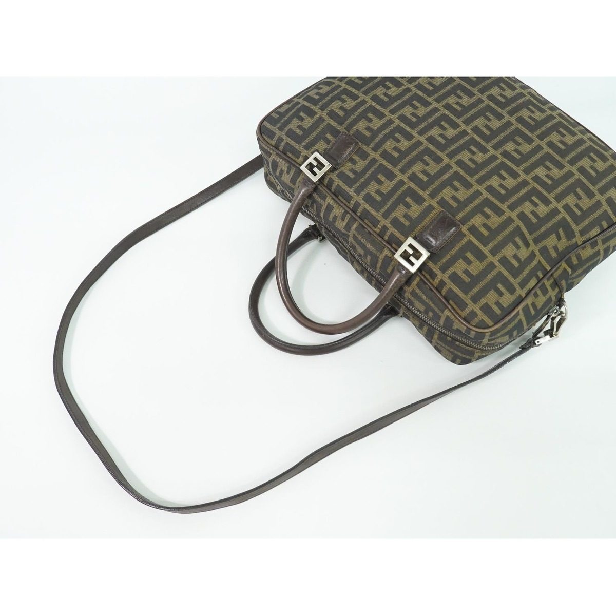 Fendi Zucca 2-Way Business Shoulder Bag Canvas Brown — view 4
