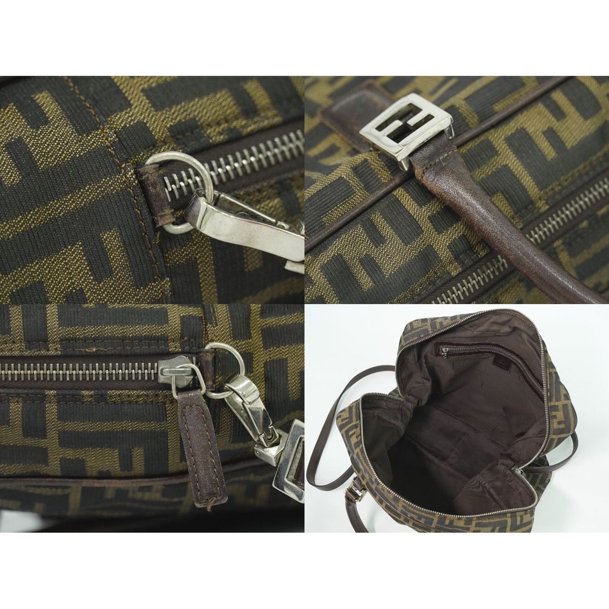 Fendi Zucca 2-Way Business Shoulder Bag Canvas Brown — view 8