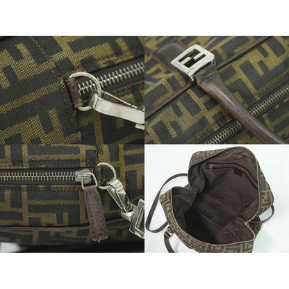 Fendi Zucca 2-Way Business Shoulder Bag Canvas Brown — view 8