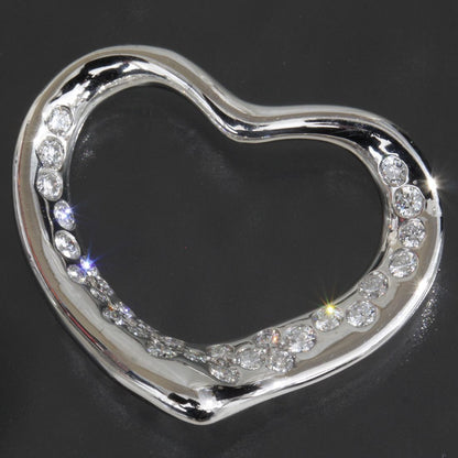 Tiffany & Co. Open Heart Pendant Top Diamond
