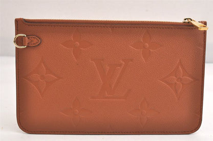 Louis Vuitton Monogram Empreinte Neverfull Pouch Wallet Brown LV 3391n