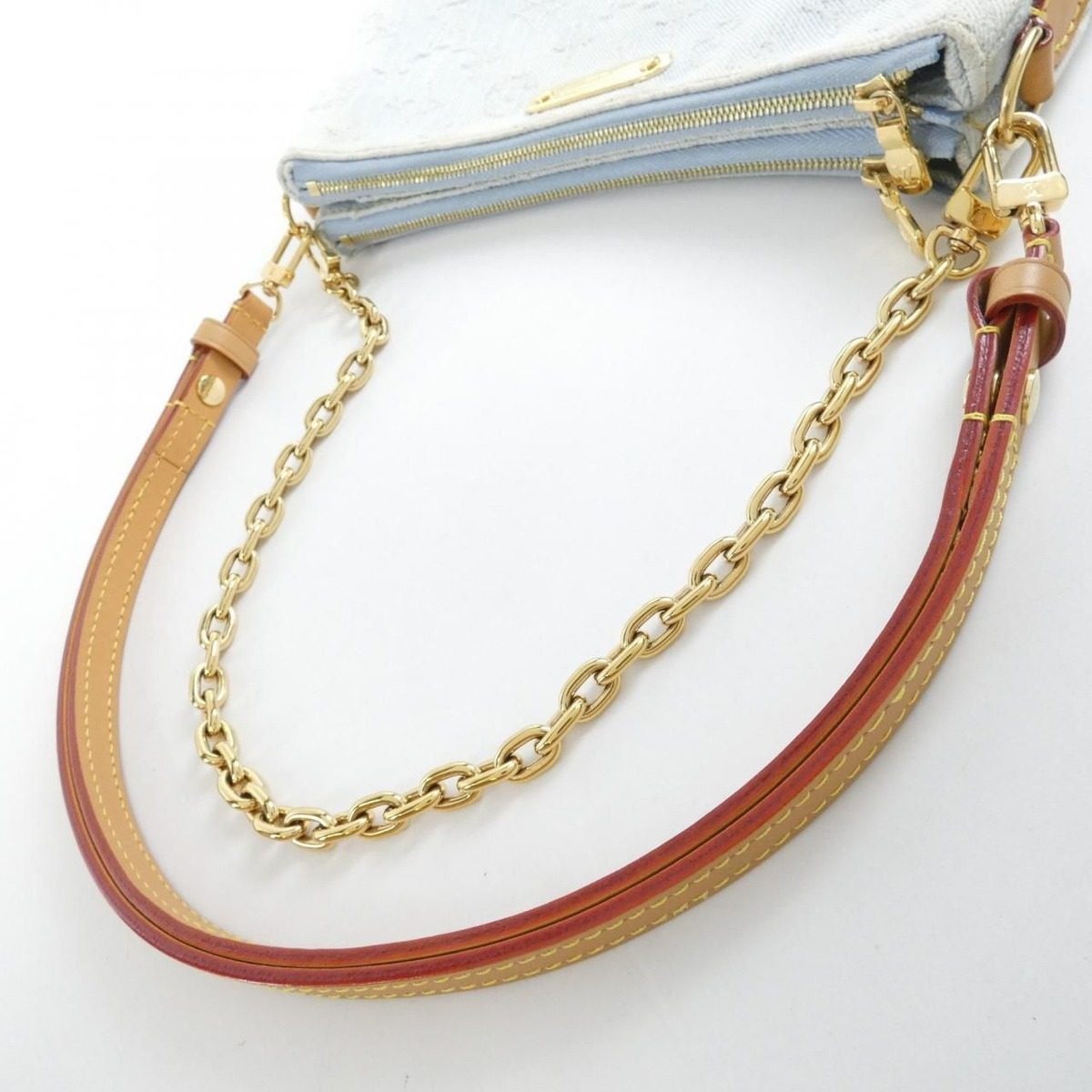 Louis Vuitton Monogram Denim Pochette Rive Shoulder Bag — view 8